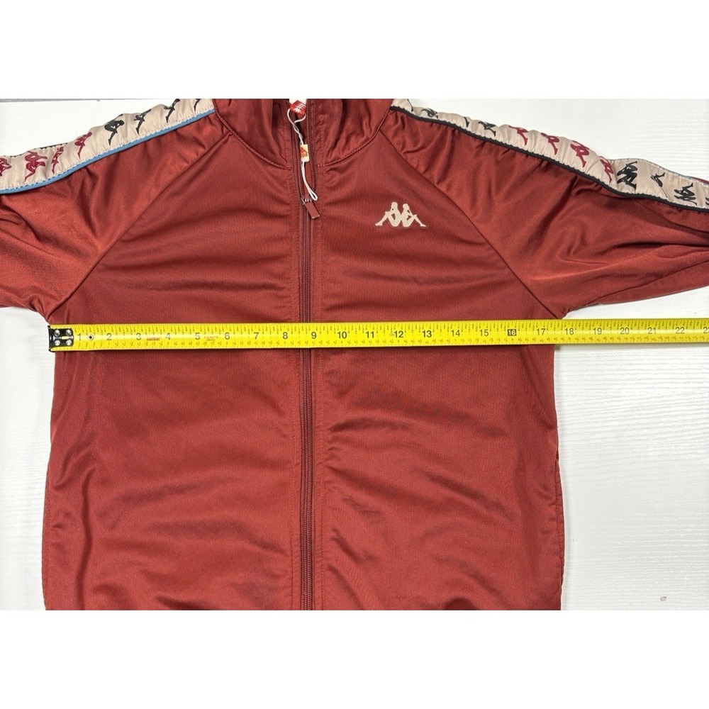 Vtg Kappa Track Jacket Y2K Blokecore Burgundy 12Y‎ Euro Soccer Logo Tape Zip Up - Picture 10 of 10
